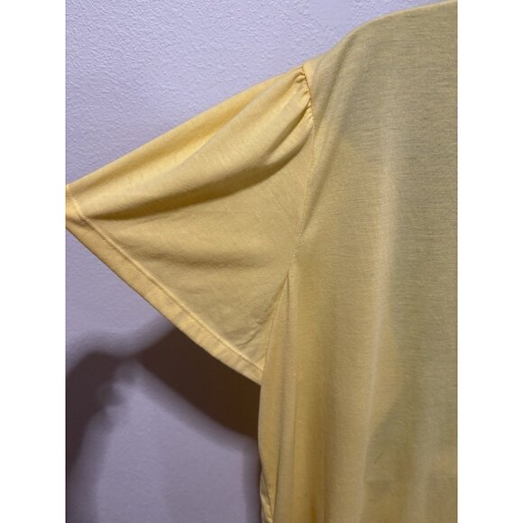 JMS Just My Size Womans 4 X 26W/28W Pullover Top Blouse Cap Sleeve Yellow - Picture 3 of 7